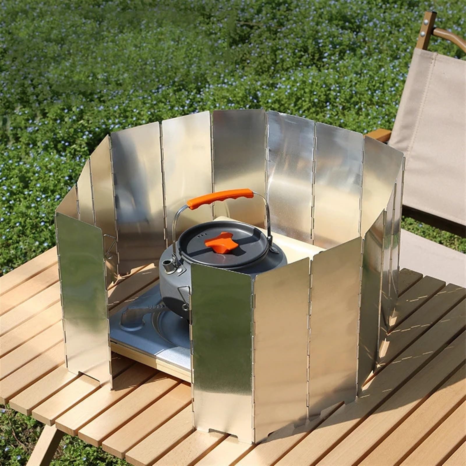 Parabrezza for fornello da campeggio in lega di alluminio | 8, 10, 12, 14, 16 pezzi: cucina for picnic da campeggio all'aperto(Standard 14 Piece)