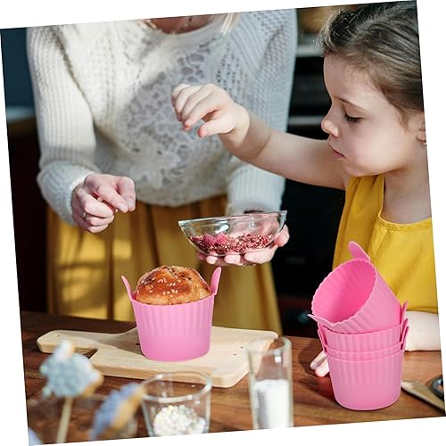 Miniatura 2 de 4 moldes de silicona para muffins antiadherentes para hornear cupcakes y muffins de calor, silicona para hornos, freidoras de aire fáciles