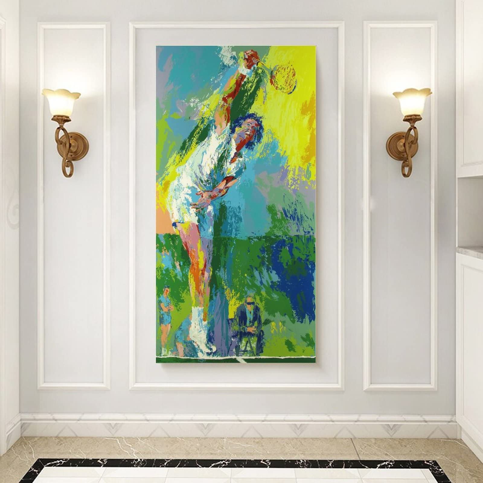 Œuvre D'art Signée LeRoy Neiman « Tennis » - Cadre Neuf - Impression
