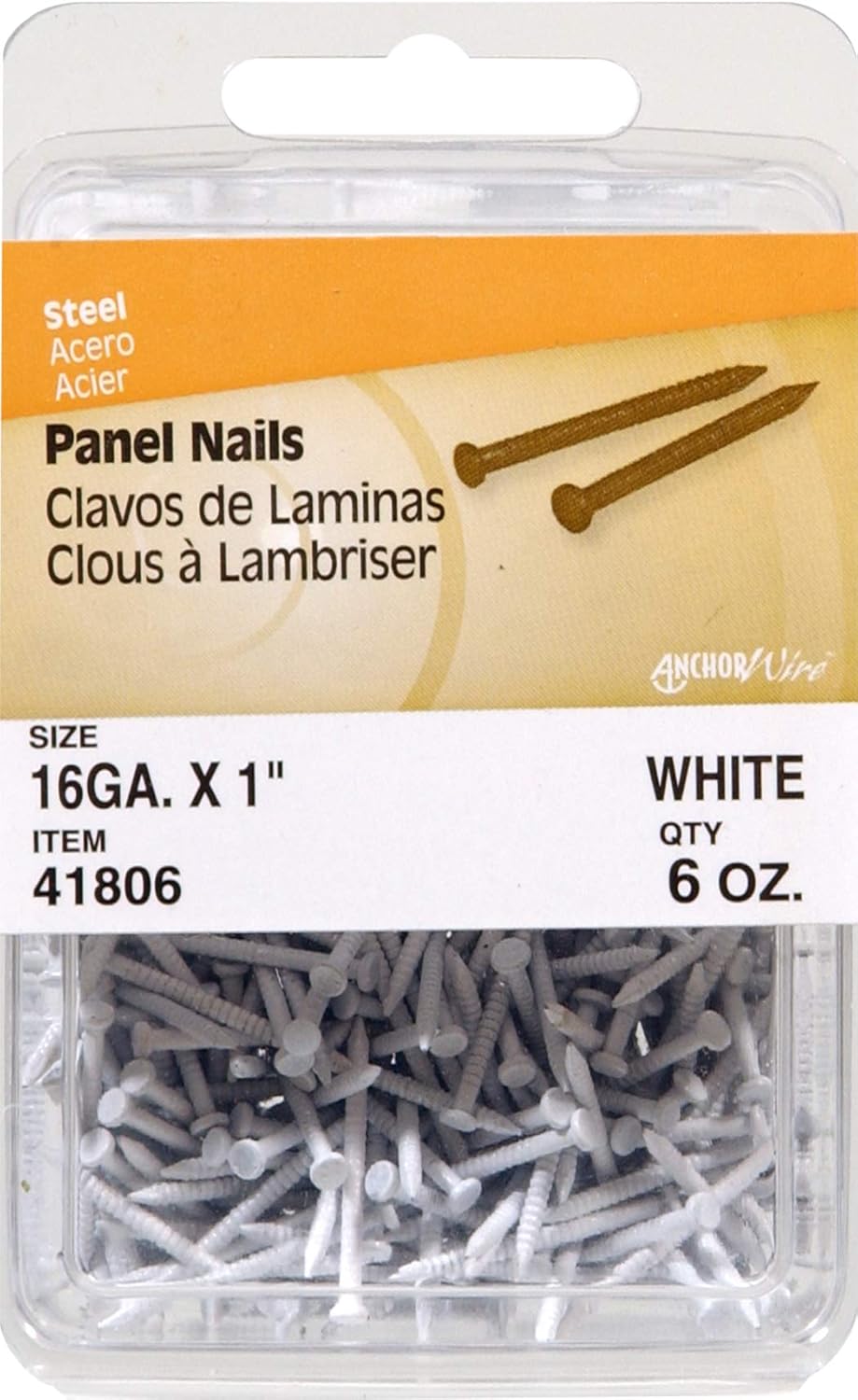 The Hillman Group 42018 Panel 1-Pound Pack Nail, 1-5/8-Inch, White, 1-5/8 Inch (Pack of 4)