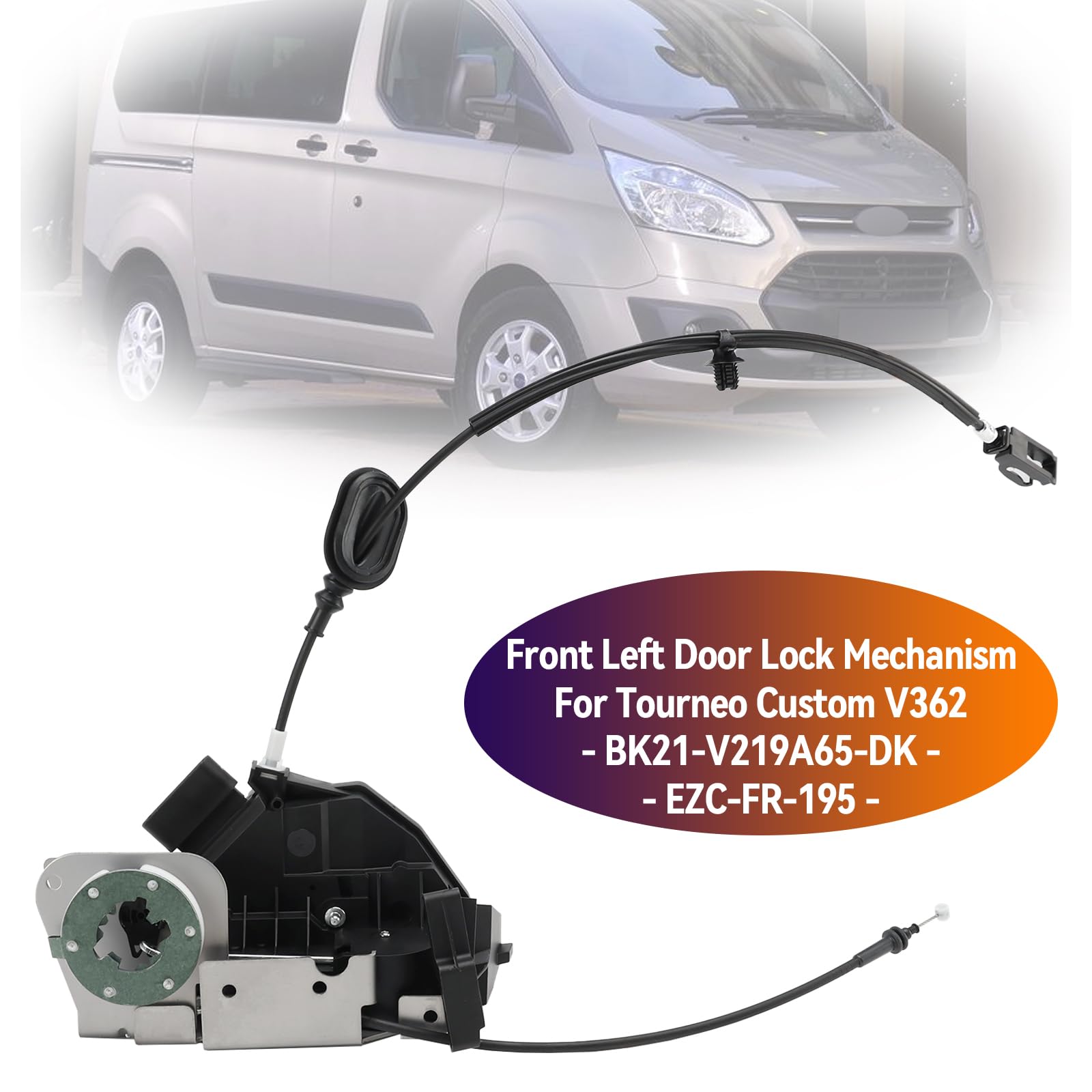 Topteng Front Left Door Lock BK21-V219A65-DK adapté pour Tourneo Custom V362 2012-2015, adapté pour Transit Custom V362 2012-2015