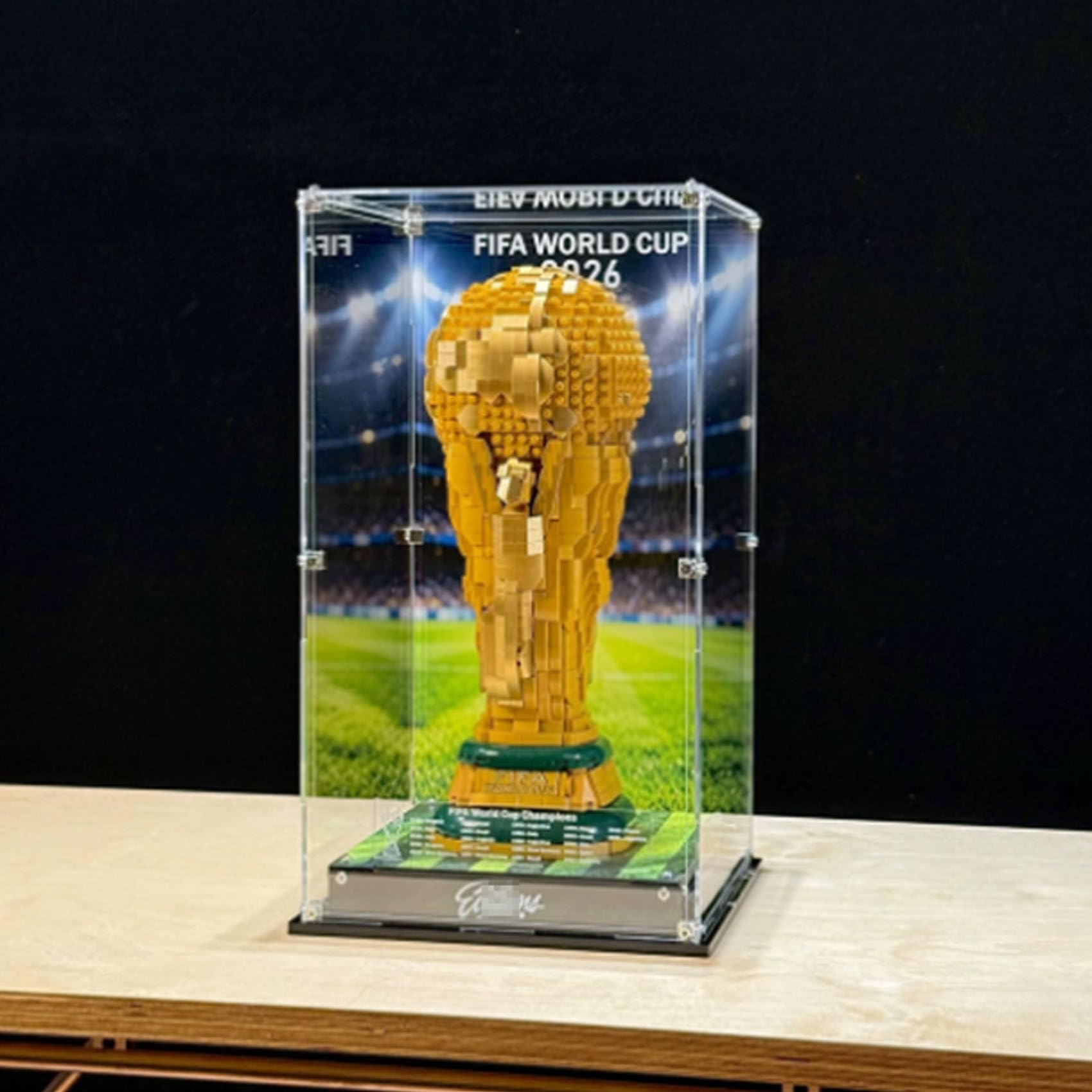 Vitrina acrílica para Le-go 43020 modelo de trofeo de la Copa Mundial de la FIFA, caja expositora a prueba de polvo (solo caja de exhibición)