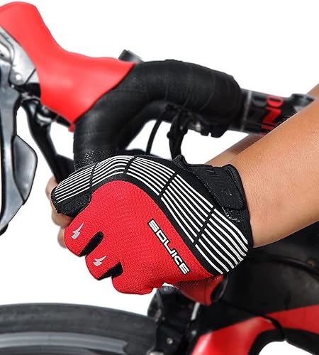 Miniatura 6 de Souke Sports Guantes de ciclismo Guantes acolchados de medio dedo para bicicleta con absorción de golpes, antideslizantes, transpirables, MTB