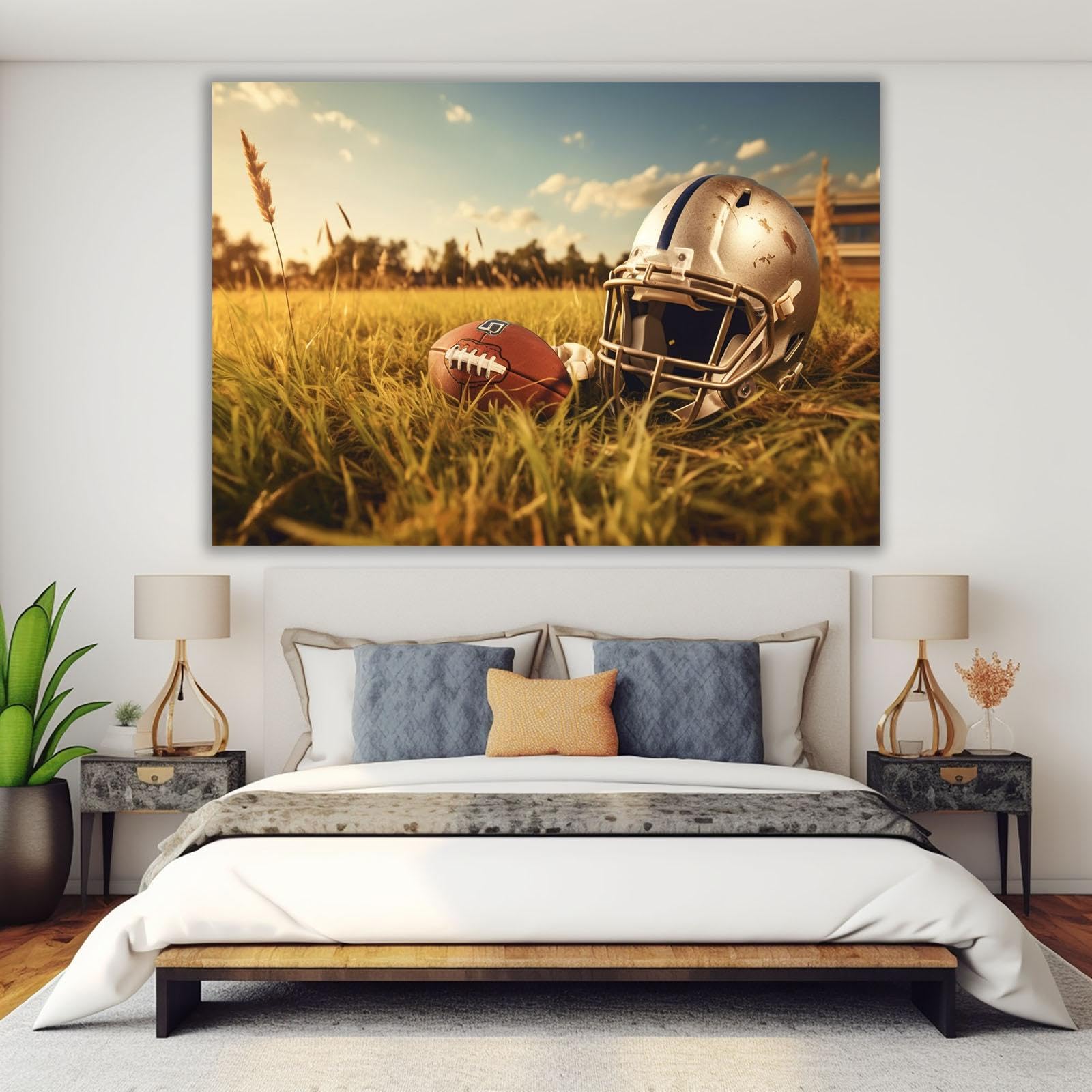 veces Pósteres de fútbol para dormitorio de niños, fútbol y casco de fútbol, decoración motivacional de pared, póster de dormitorio para habitación de adolescentes, impresiones deportivas, imagen - 60