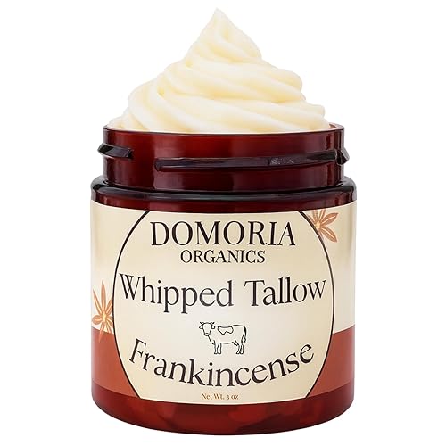 Handmade Whipped Tallow Balm - (Value Size) Frankincense Resin & Whole Clove, Herb-Infused Chamomile & Calendula for Men, Women, Psoriasis, Eczema,