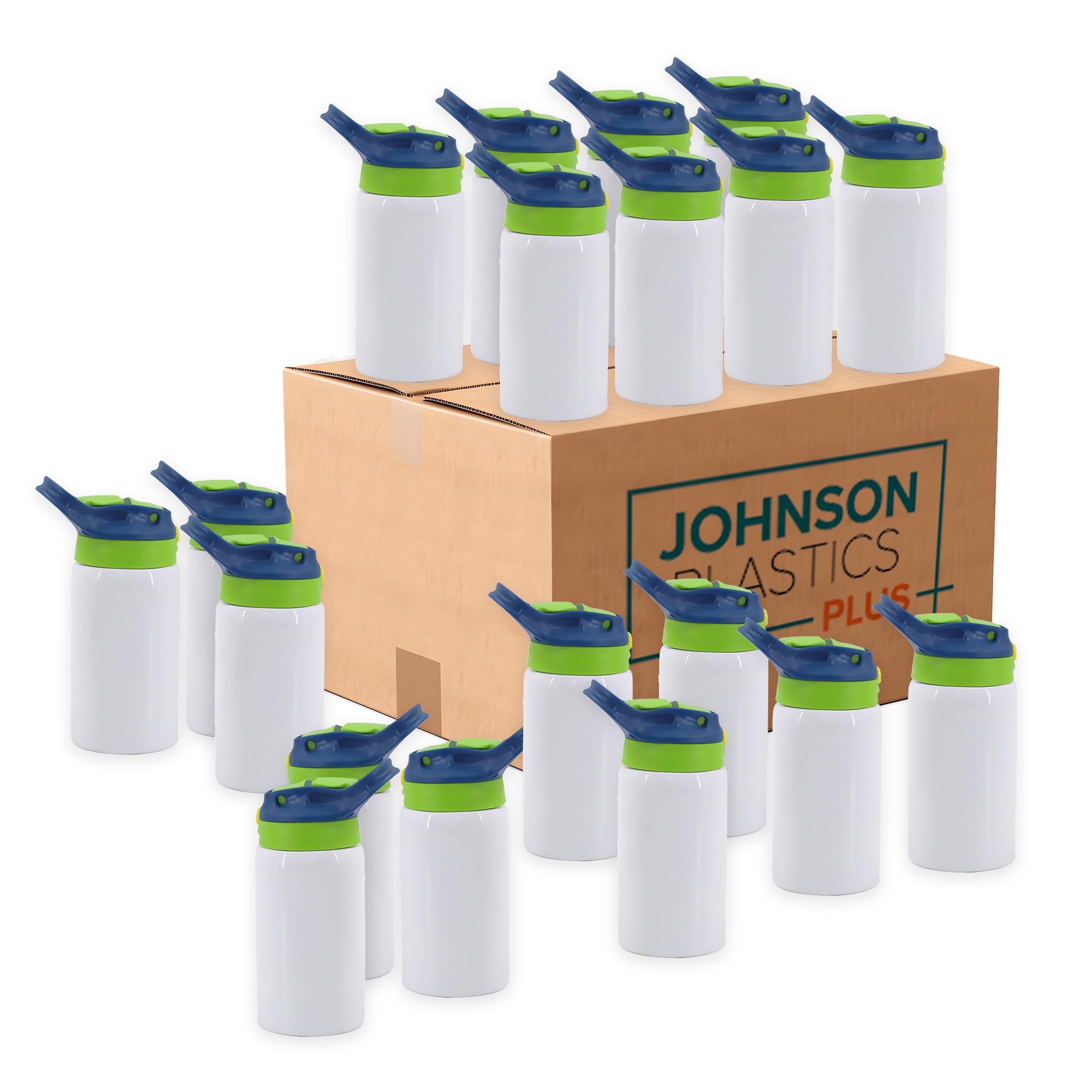 Johnson Plastics Plus JPPlus Sublimation Stainless Steel Water Bottle Blank with Straw Perfect for Kids Easy-Grip Design Sublimation