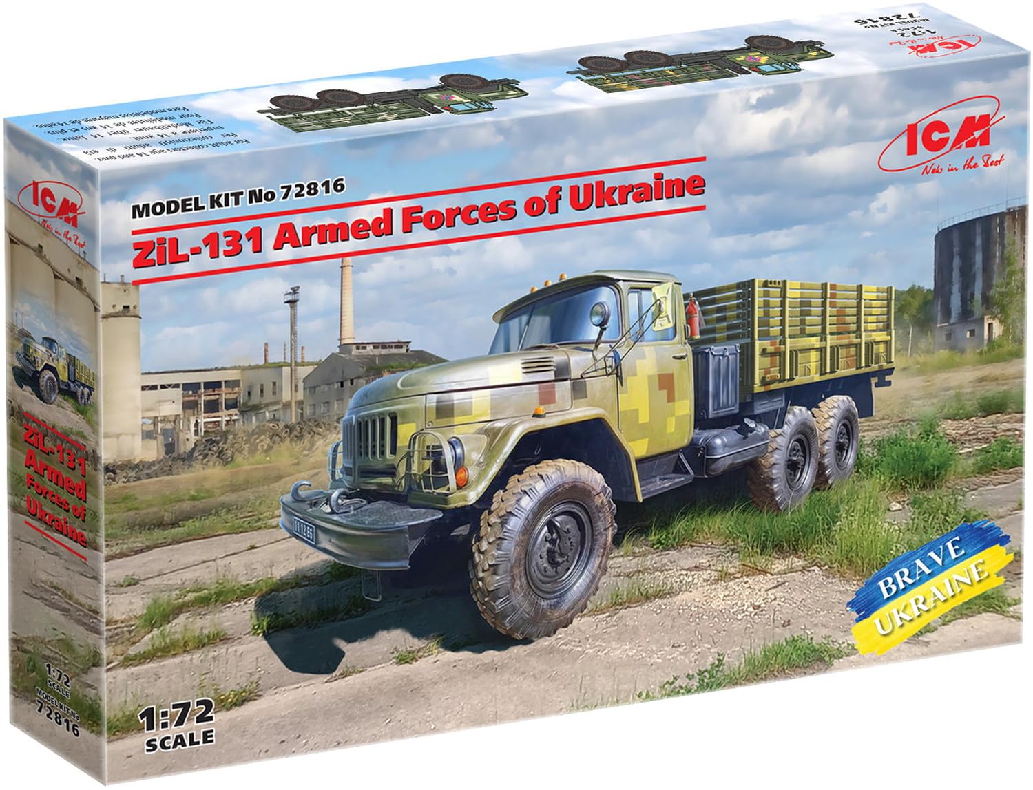 ICM 1:72 ZiL-131 Military Truck of the Armed Forces of Ukraine Plastic Model Kit