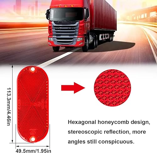 Miniatura 38 de smseace Paquete de 15 reflectores de seguridad rojos – Remolque autoadhesivo, coche, RV, motocicleta, coche, autobús reflectores