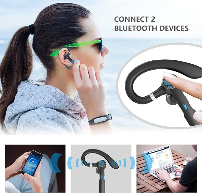Auricular Bluetooth inalámbrico con micrófono y estuche miniatura 5