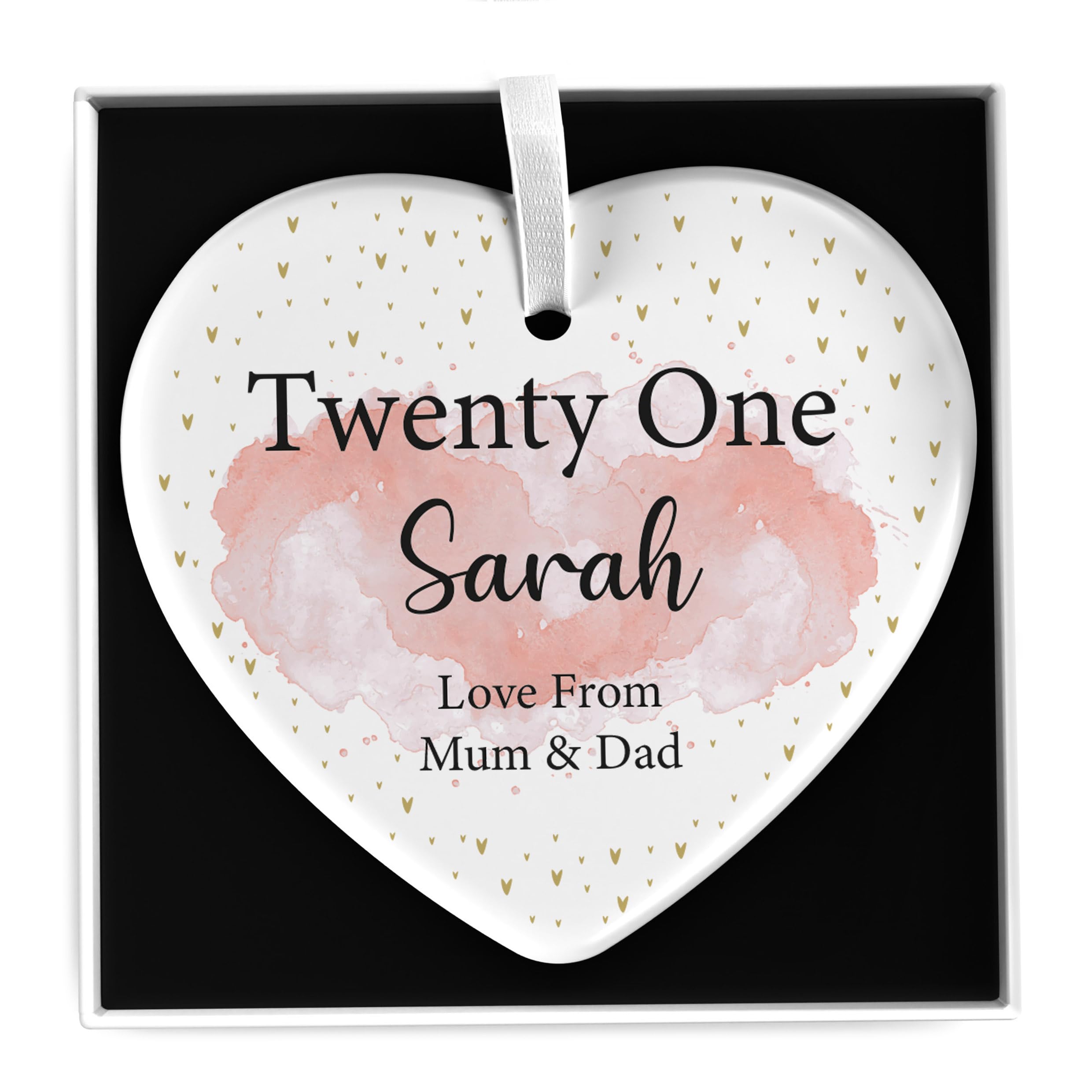 Beecreative Daughter 21st Birthday Gifts For Her, 13th 16th 18th Birthday Gifts for Girls, Gifts For 18 Year Old Girls, Ceramic Heart Keepsake With Gift Box