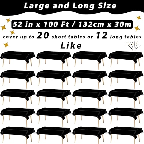 Miniatura 2 de Blue Gingham Checkered Tablecloth Roll 52 in x 100 Ft with Slide Cutter Plastic Table Cloth Roll Blue Gingham Plastic Picnic Party Table Cover for