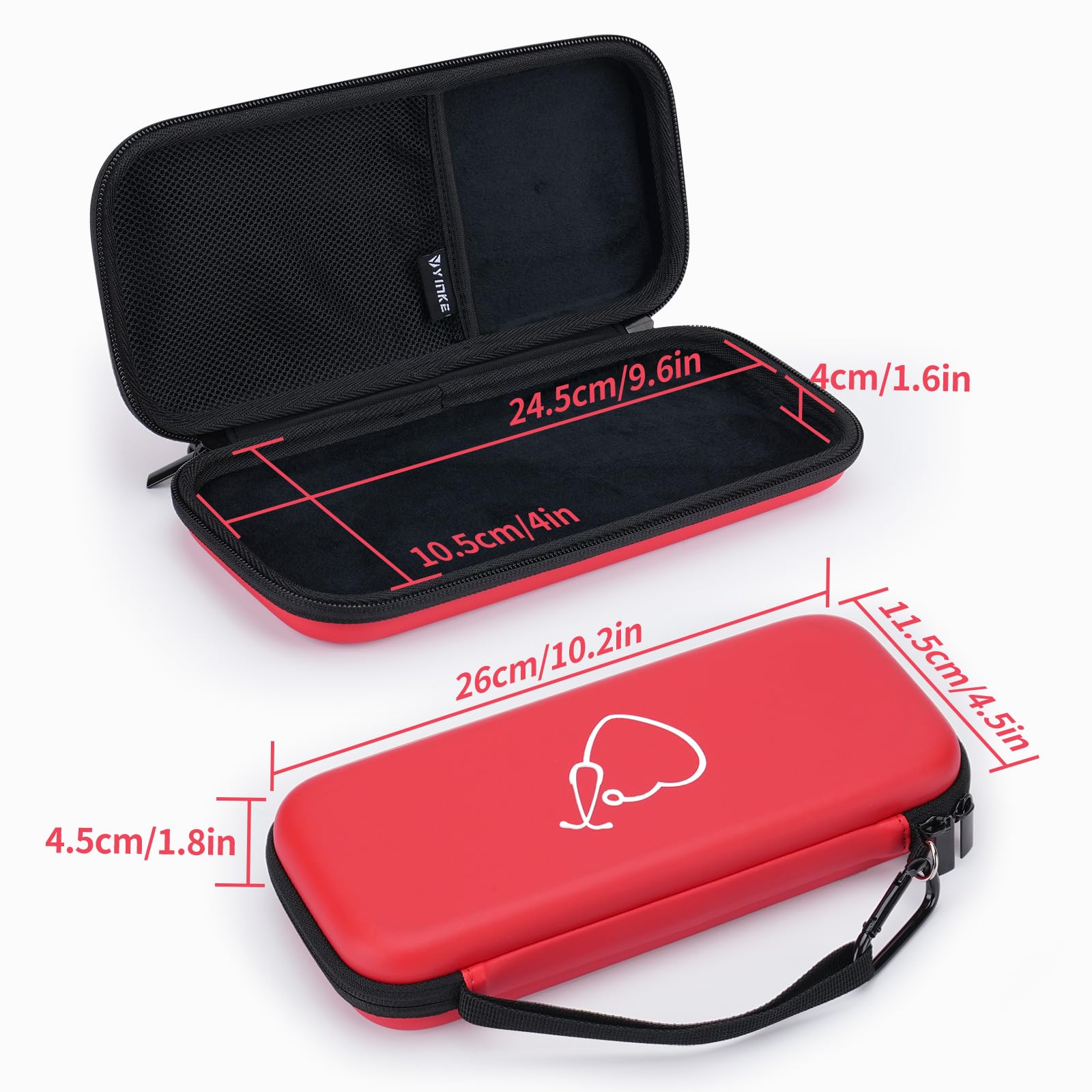 Yinke Profesjonalny stetoskop twardy futerał do Littmann Classic III/MDF/ADC akcesoria do pielęgniarek przenośny kompaktowy, odpowiedni do neurologicznych nożyczek do młotka i latarki