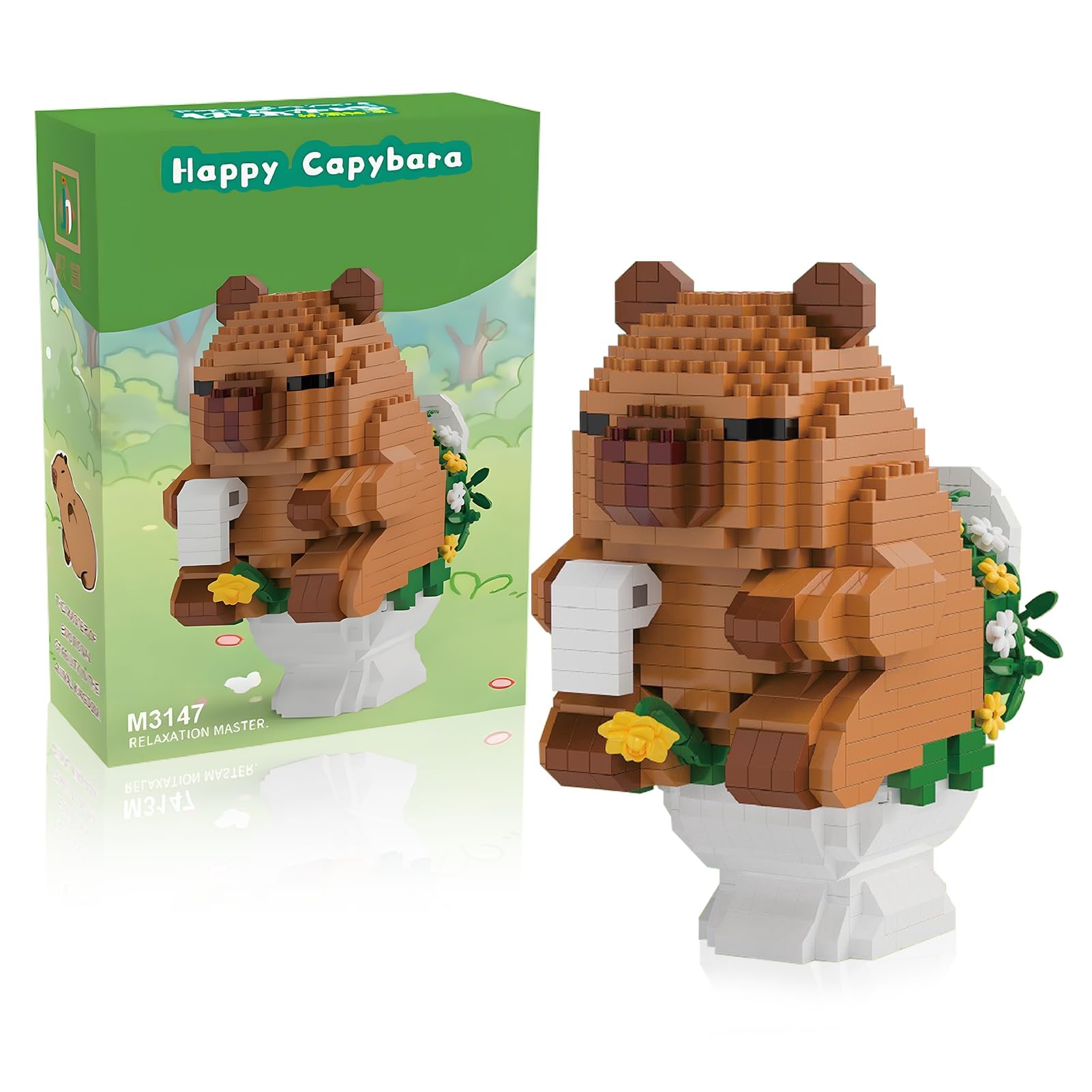 Hpbaggy Capybara Bausteine, Cartoon Mini Bausteine, Capybara Bausatz, Tier-Blöcke Micro Building, Klemmbausteine Set, Nette Wohnkultur, Geschenk Für Erwachsene