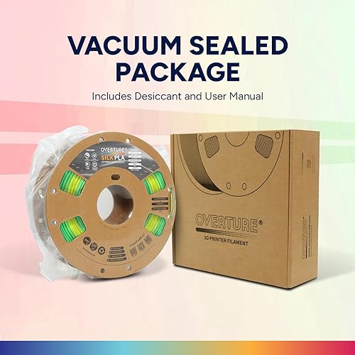 Vista 114 de OVERTURE Filamento de ácido poliláctico de seda, 1/16 de pulgada, acabado bicolor, suave y brillante, carrete 2.2 libras, para joyería de cosplay