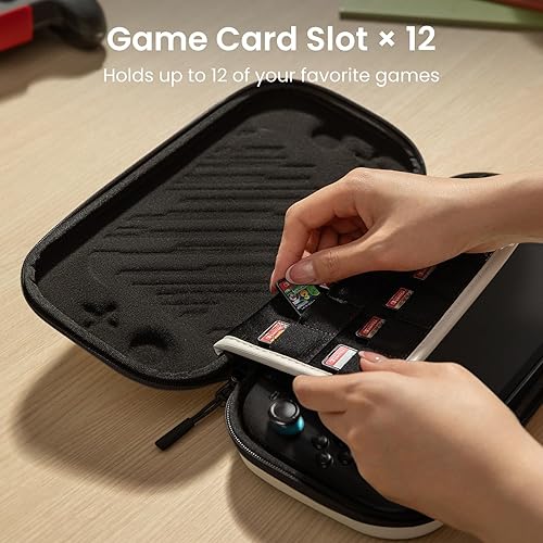 Miniatura 6 de tomtoc Slim Carrying Case for Nintendo Switch 2 Model 2025, Odorless Felt Protective Hard Shell with 12 Game Card Slots, Portable Travel Storage