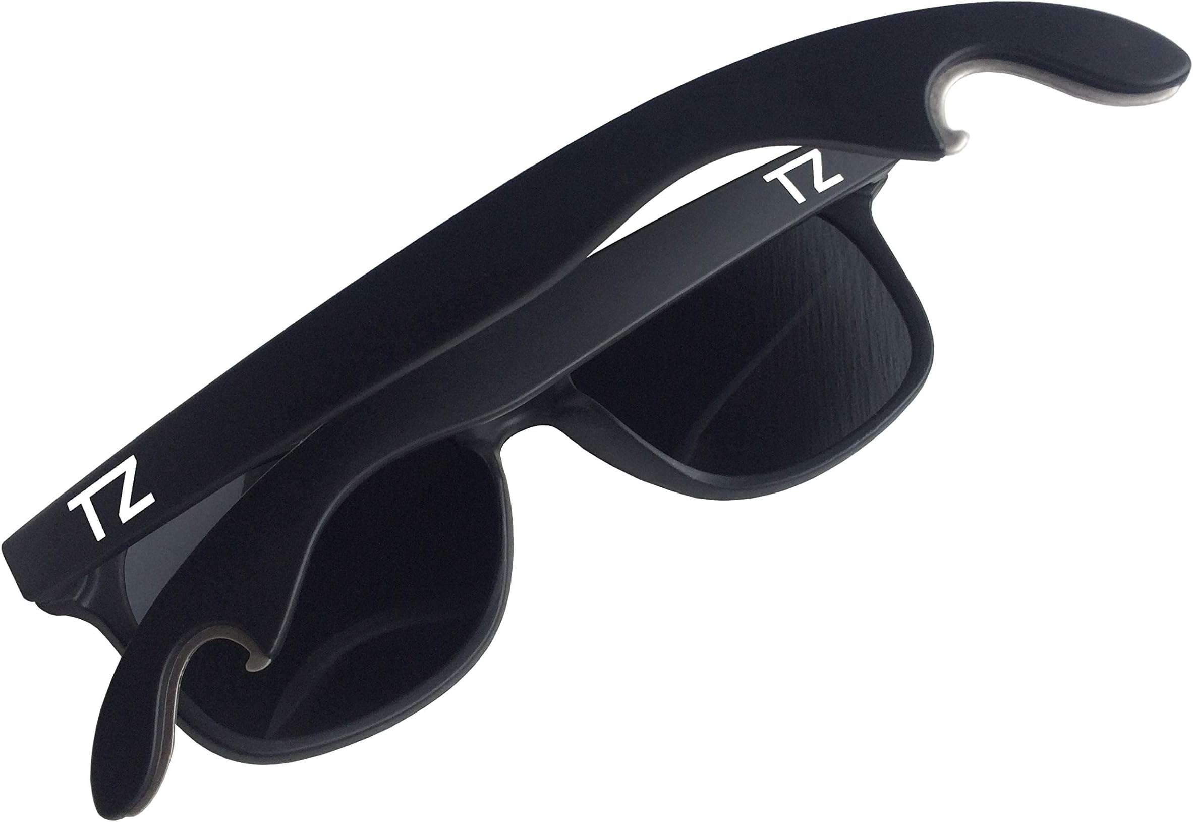 Polarized UV Protectant Bottle Opener Wayfarer Sunglasses Impact Resistant for Tailgate Party/Fashion (Matte Black, Black)