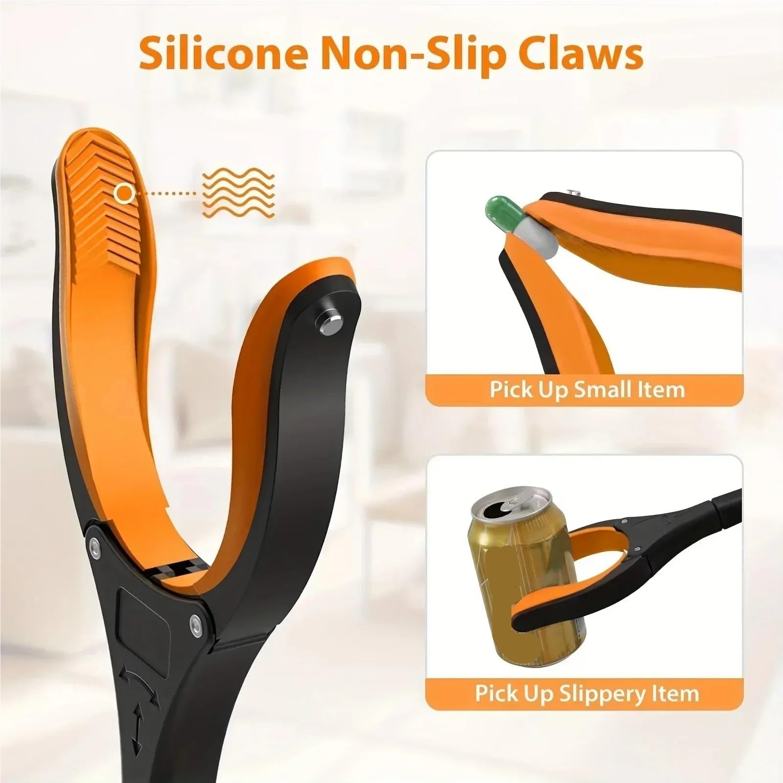 Pinza recogedora de Basura con Clip Giratorio 360 ​​Grados, Pinza for Personas Mayores, Ligera y Resistente, 32 Pulgadas, Herramienta Agarre for para Jardín(Green)