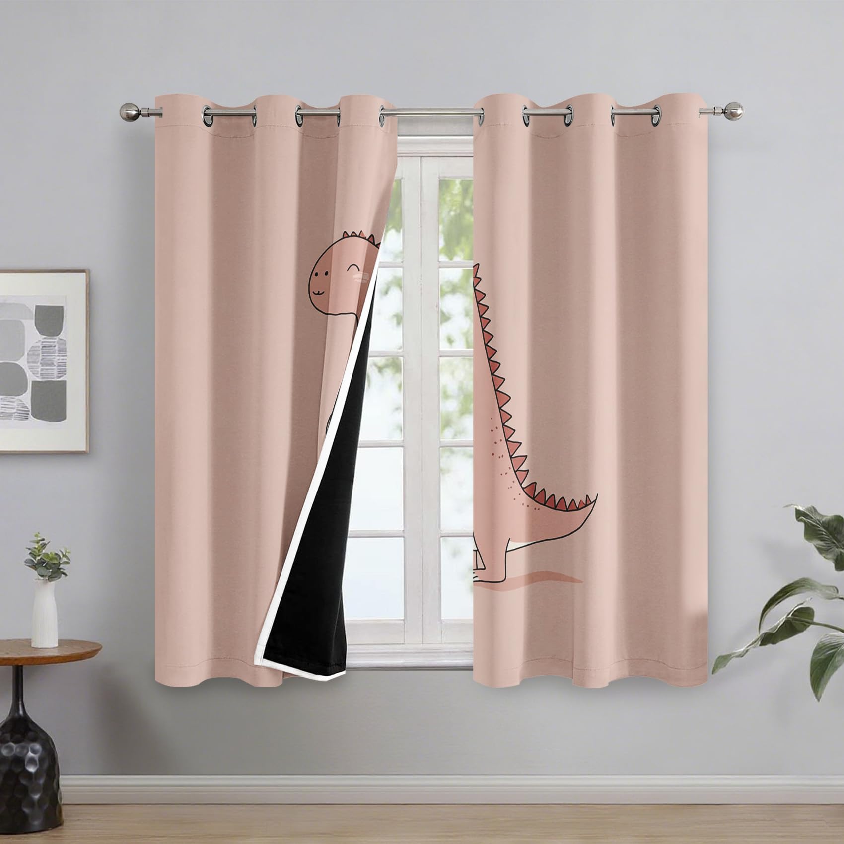 Générique Lot de 2 Rideaux Dinosaure Mignon 140x260 cm (LxH)