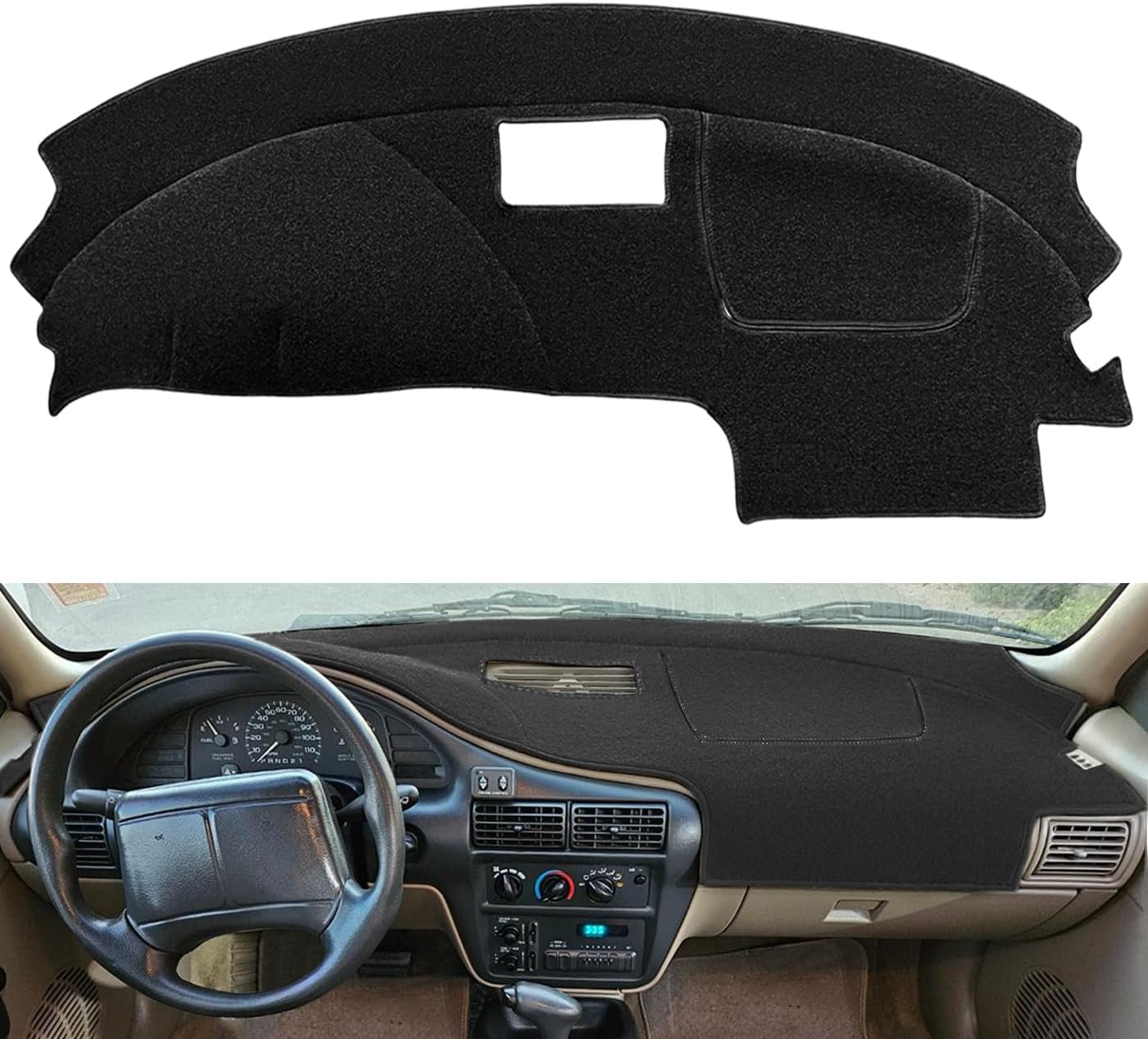 Dashboard Cover Dash Cover Mat Pad Carpet Custom Fit for Chevy Chevrolet Cavalier 1995-2005 (Black) Y46