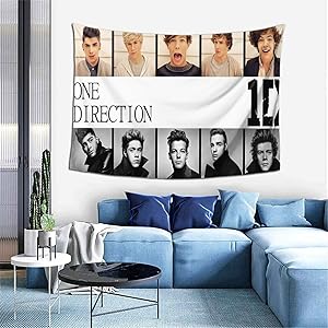 One Direction Ultra-Soft 3D HD Print Wall Hanging Tapestry Fashion Wall Home Art Home Living Room Bedroom Decorations for All Season 60x40 Inches