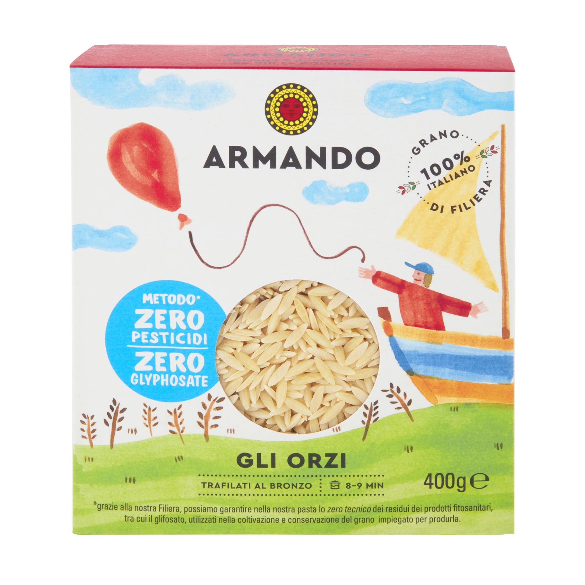ARMANDO Gli Orzi, Pastina di Semola di Grano Duro di Filiera 100% Italiano - 20 confezioni da 400 gr