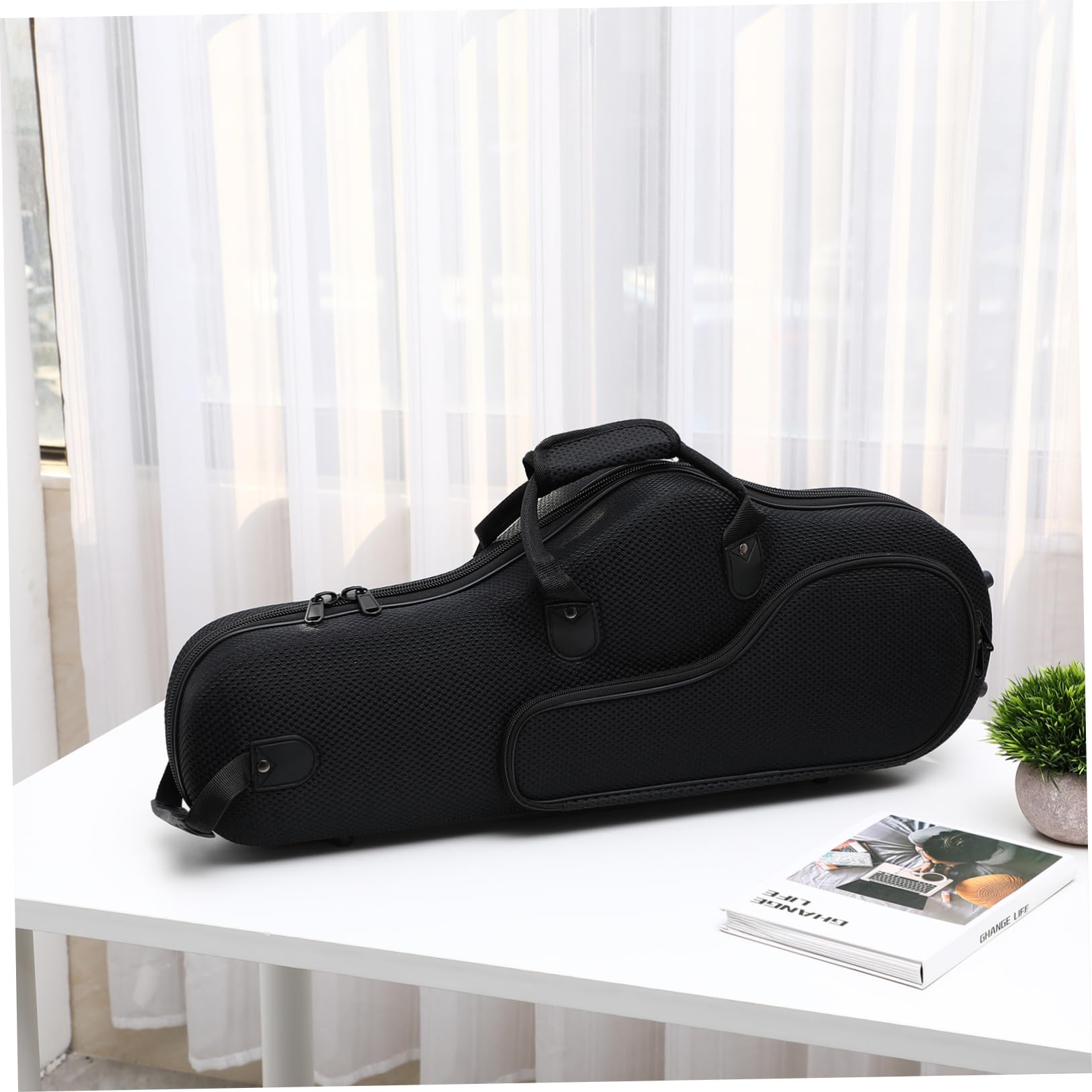 Borsa per Sassofono Contralto Leggera Portatile Nero | Oxford Cloth, Ampia Capienza, Cinghie Rimovibili e Regolabili, Uso in Studi Musicali e Scuole