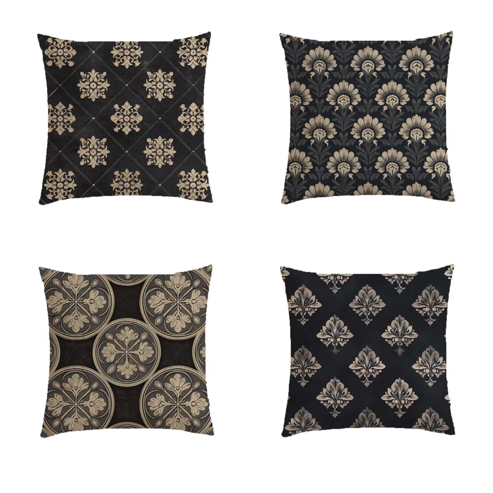Taie oreiller extérieur haut de gamme effet lin 70x70cm motif double face