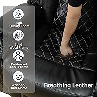 Vista 4 de Juegos de muebles de sala de estar, sofá modular reclinable eléctrico con luces LED, juego de sofá de cuero, sofá reclinable para sala de estar