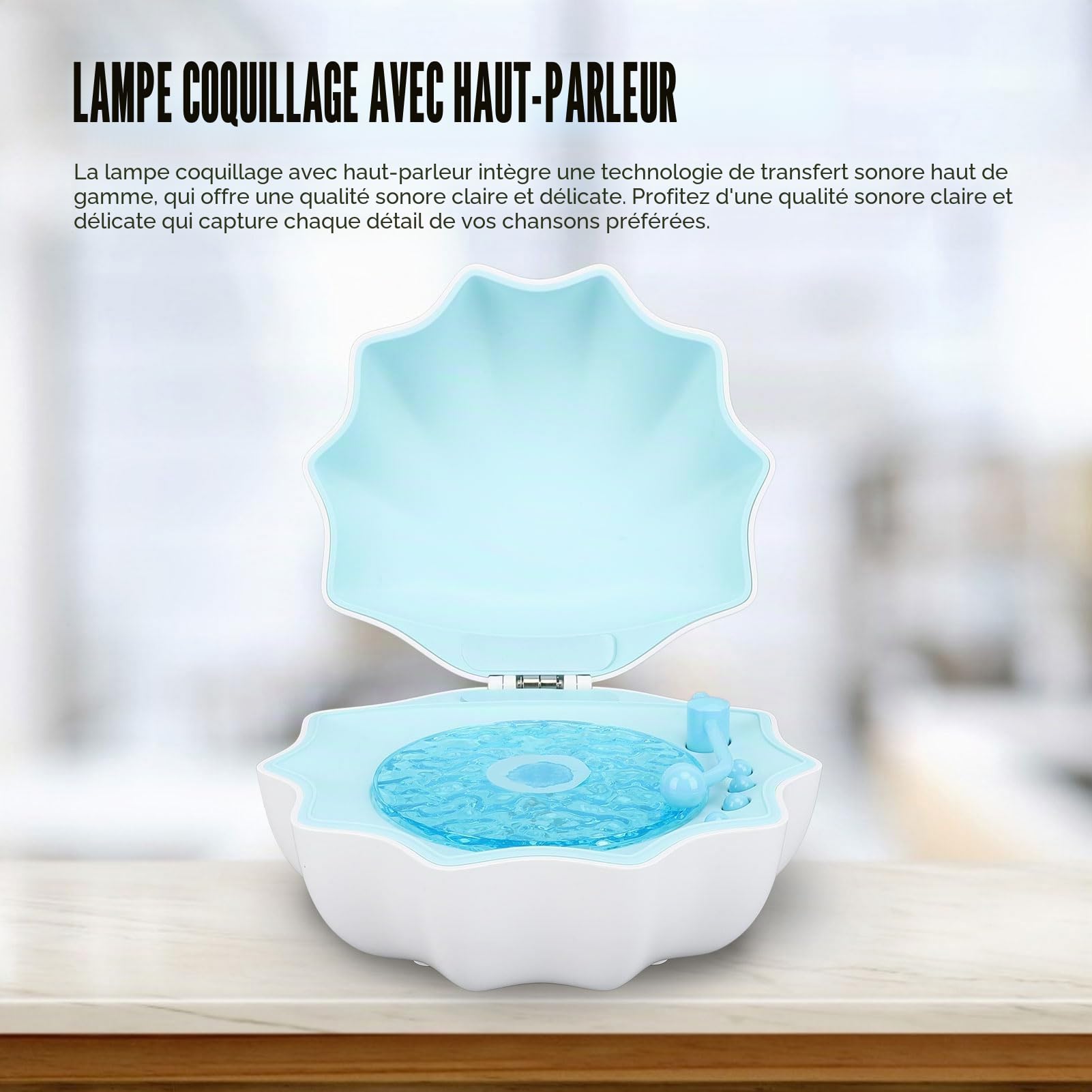 Sxhlseller Haut parleur sans Fil Shell Waves, Porte et léger, Projecteur de vagues océaniques, Design innovant