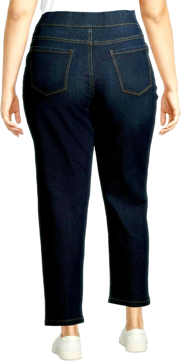 Jack David Jeans Elastic Waist Pull On Womens Plus Size mid Rise Skinny Jean Pants Stretch - Image 2