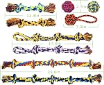 Large Tough Chew Toys for Aggressive Chewers Large Breed,Heavy Duty Dental Rope Toys Kit for Medium Dogs,5 Knots Indestructible Cotton Puppy Teething Chew Tug Toy Set of 9
