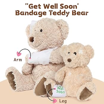 Amazon.com: Muiteiur 13.8 Inch Get Well Soon Teddy Bear