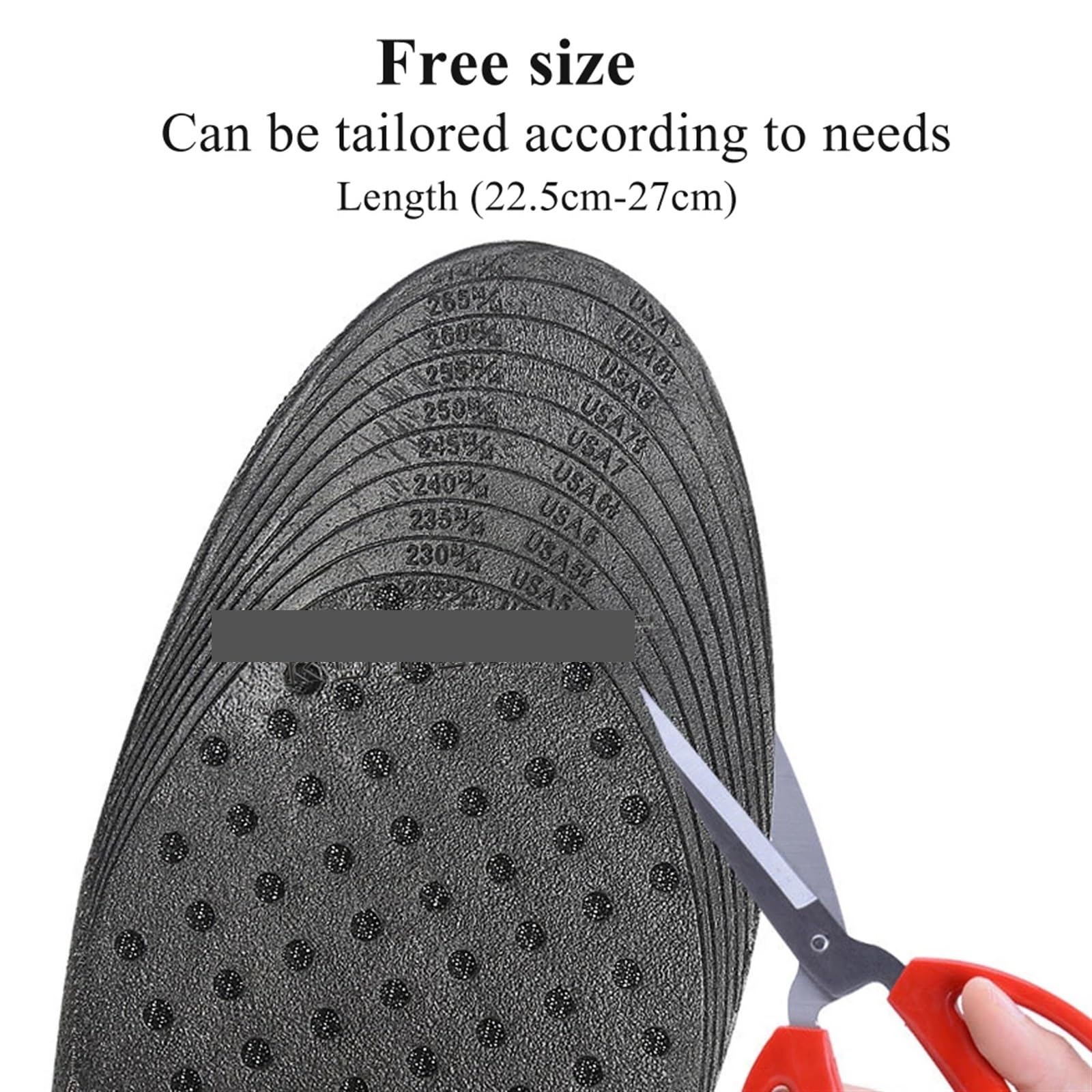 Alzas para el calzado Plantillas invisibles de altura interior 3-9cm, aumento elevación ajustable, inserción talón, soporte más alto(Full pad - 7cm)