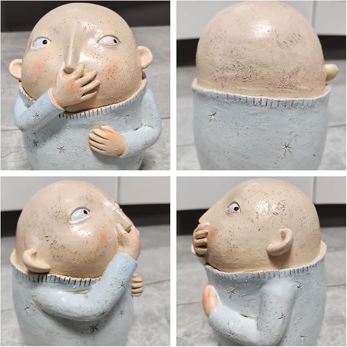 Estatua de Niño Tapándose la Nariz Decorativa miniatura 4