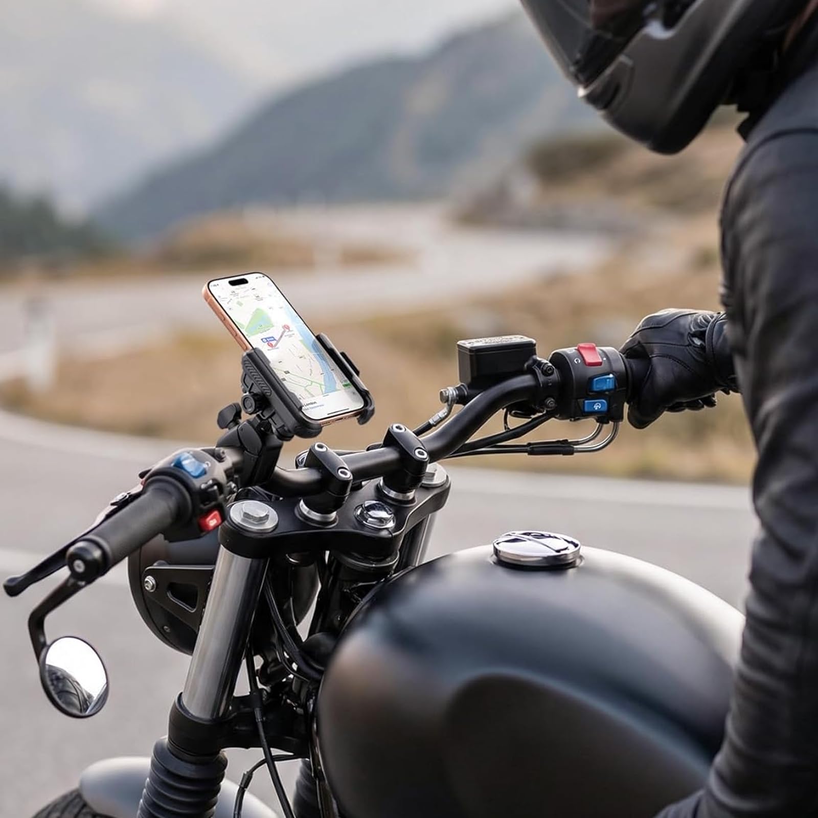 Supporto Smartphone Moto per Zero SR/F Electric 2019-2026 | Blocco meccanico rapido, ammortizzazione quadrupla antivibrazione, rotazione 360° gradi, cuscinetto silicone protettivo