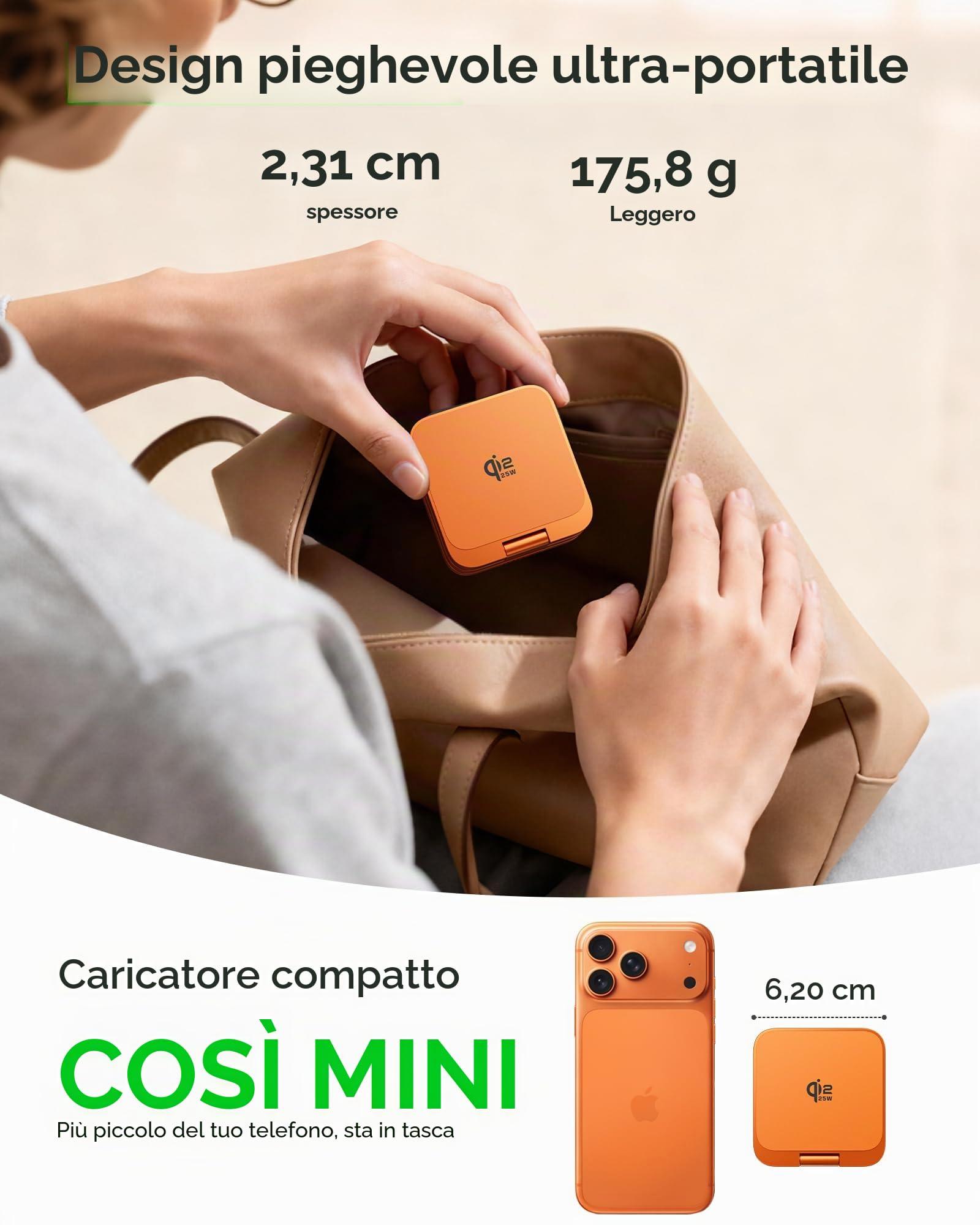 LULULOOK Caricatore wireless Qi2.2 di 25W Stazione di carica magnetica 3 in 1 per iPhone 17/16/15/14/13/12,Apple Watch,AirPods,supporto pieghevole di carica rapida in alluminio con adattatore GaN 45W