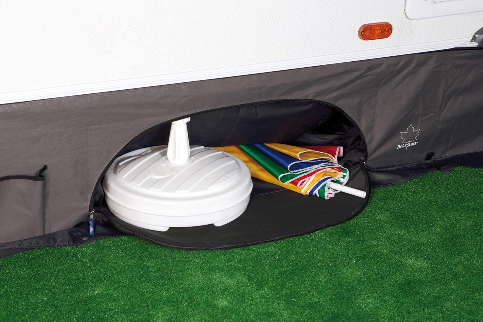 Bo-Camp - Jupe anti-courant d'air caravane - Universel deluxe - Gris
