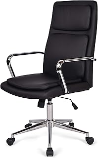 Sponsored Ad - SIMPLIHOME Swanson Swivel Adjustable Executive Computer Office Chair in Black Faux Leather, for the Office ...