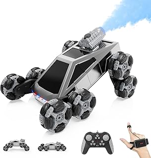 Carro Telecomandado RC Acrobático de 8 Rodas, Veículo Todo-terreno com Controlo Remoto e Controlo Manual, Luzes LED, Mús...