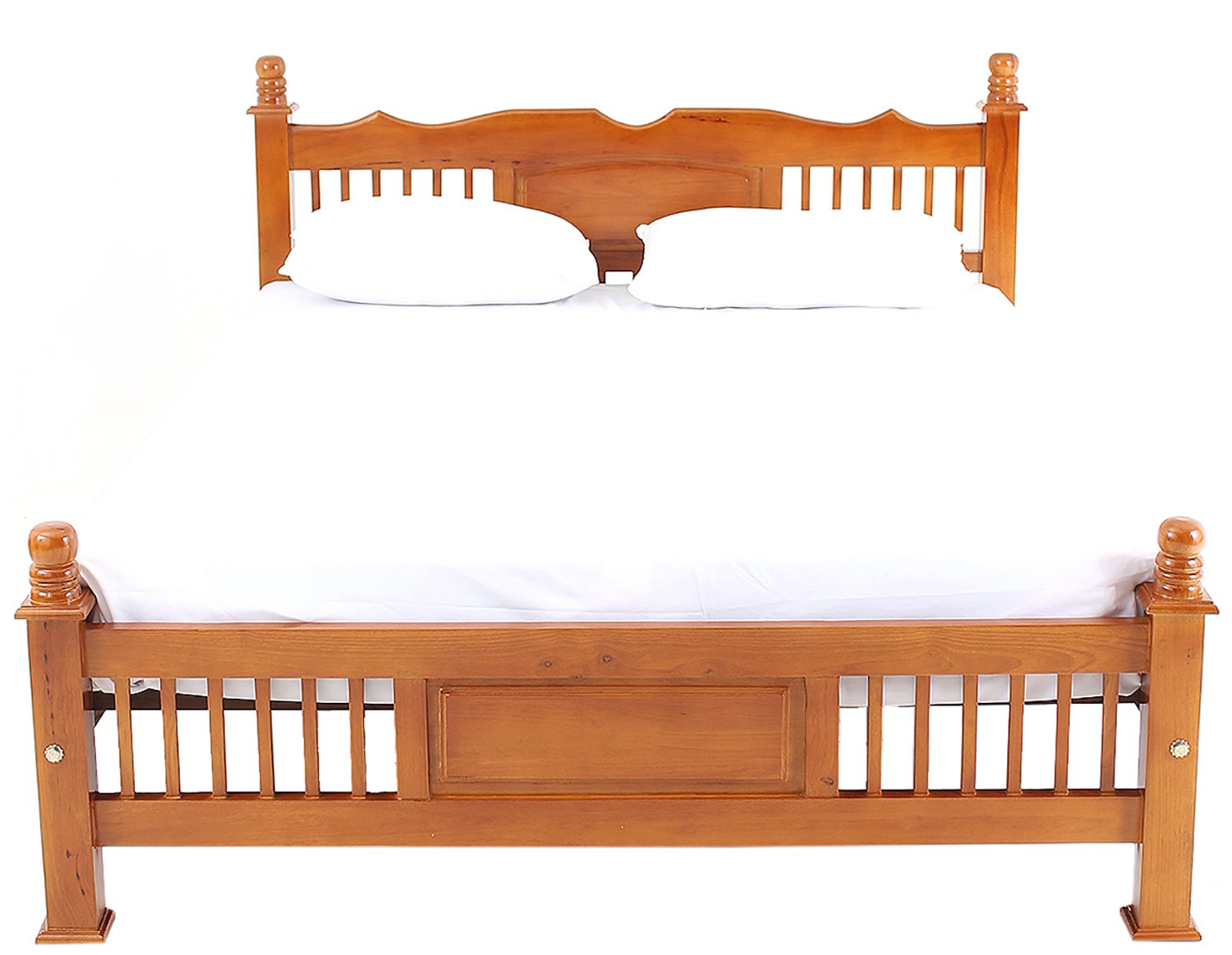 Furncoms Reaper Double Size Bed Frame (Matte Finish, Brown)