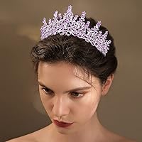 Vista 42 de TOBATOBA - Corona dorada para mujer, tiara de boda, corona de reina, corona de cristal, coronas de princesa real para ramos de flores, tocado