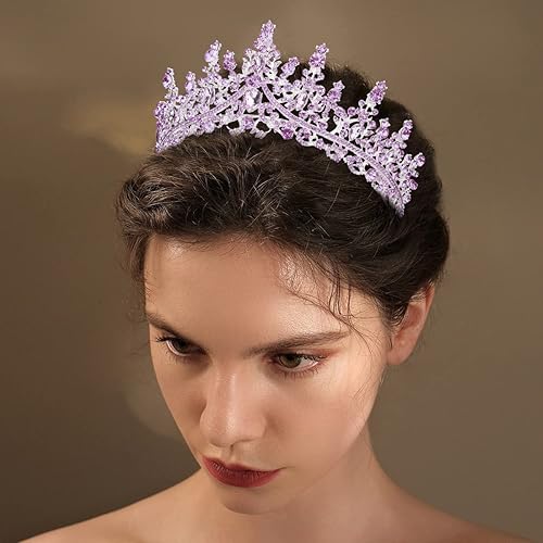 Miniatura 42 de TOBATOBA - Corona dorada para mujer, tiara de boda, corona de reina, corona de cristal, coronas de princesa real para ramos de flores, tocado