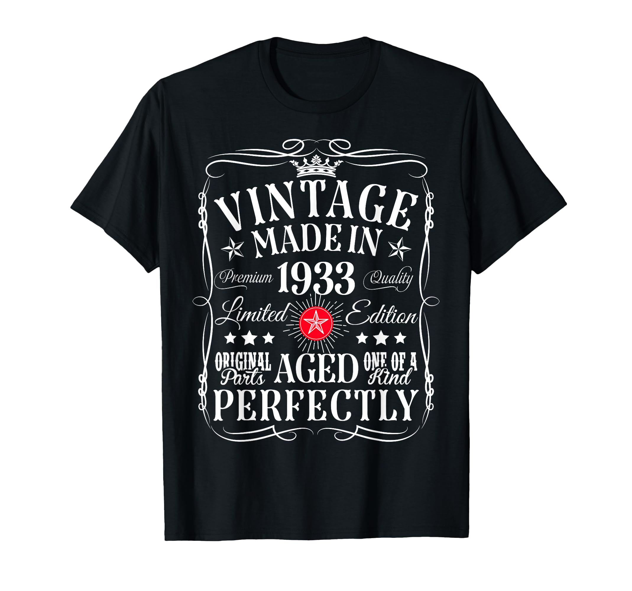 Vintage 93th Birthday Decorations Vintage 1933 93 Years Old T-Shirt