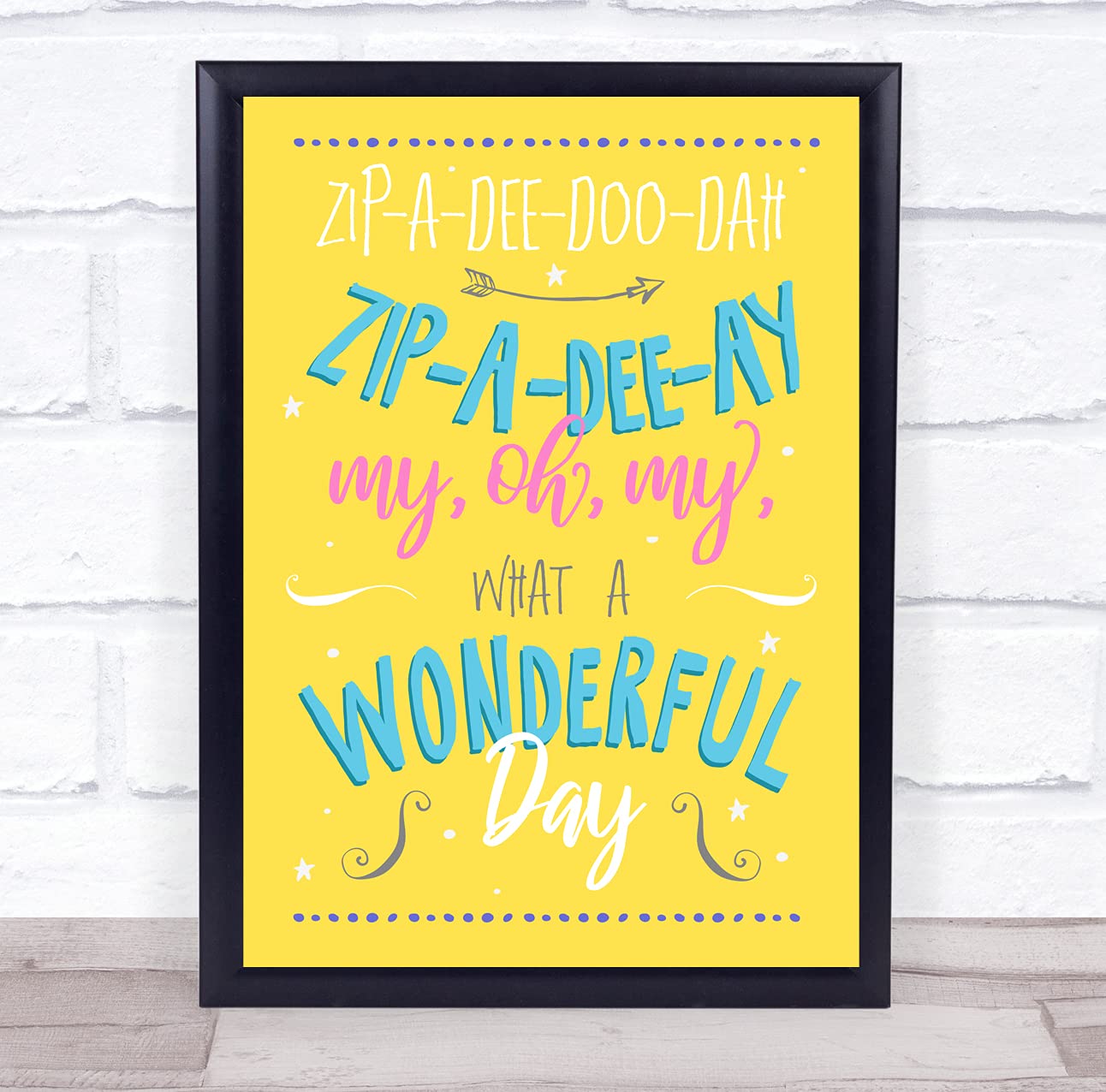Amazon.com: Zip-A-Dee-Doo-Dah Colorful Typography Music Song Lyric