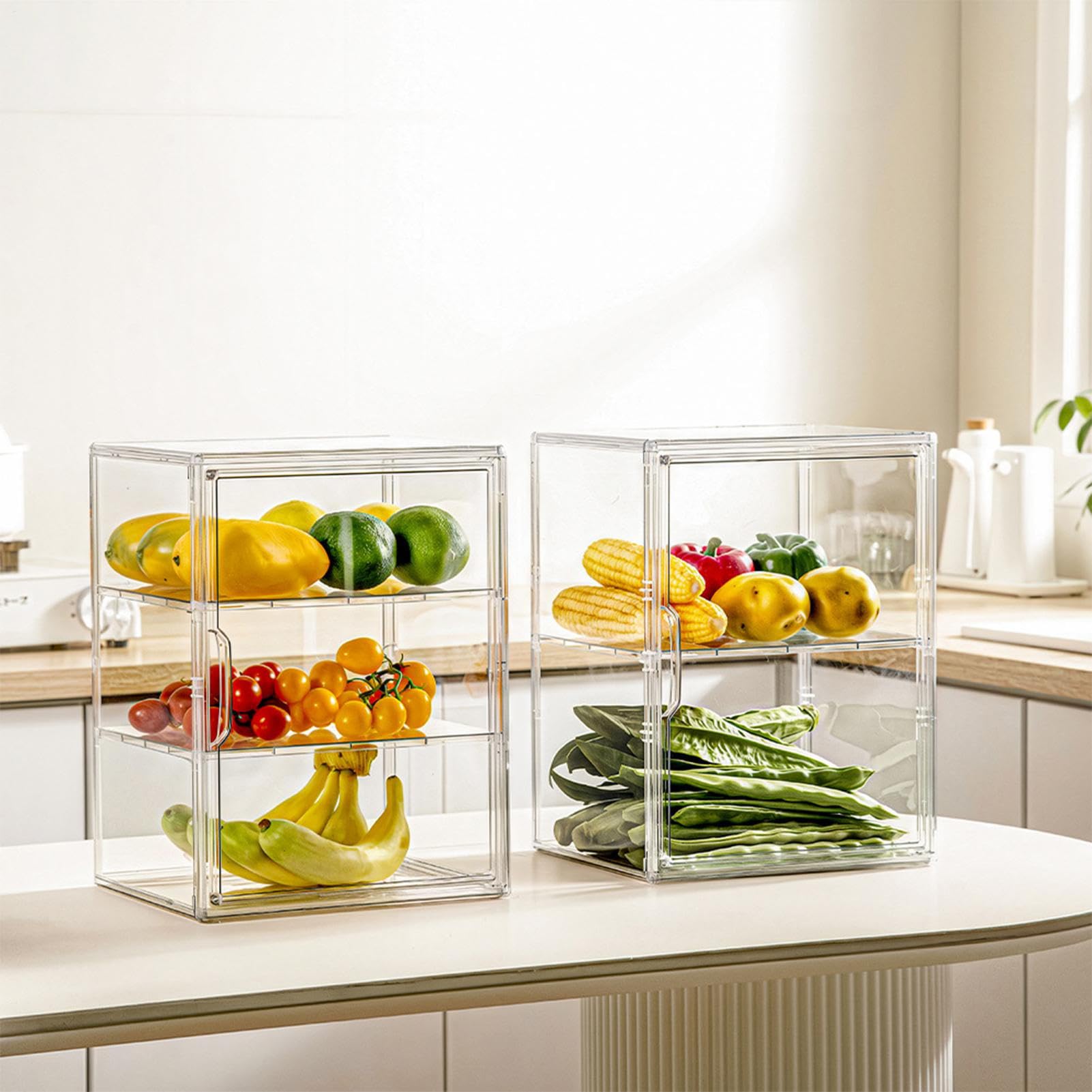 Witryna Do Pieczywa Przezroczysty Pojemnik Na Chleb 4 Warstwy | Szczelny Akrylowy Organizer Do Przechowywania Żywności Na Blat Kuchenny Do Domowych Kanapek Ciastek Bajgli