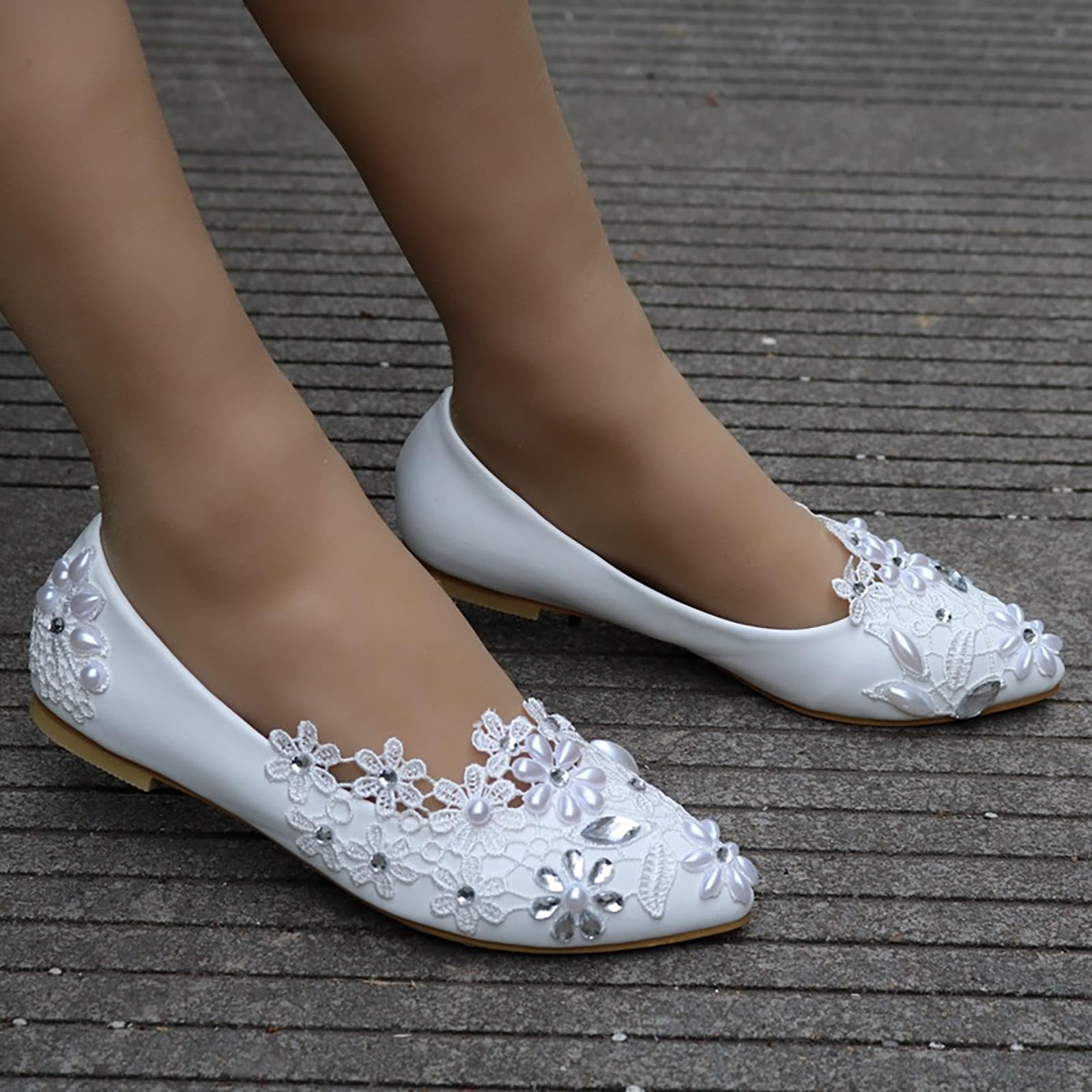Ballerine da Donna con Applicazioni, Scarpe da Sposa, Ballerine Comode, Scarpe Eleganti da Donna