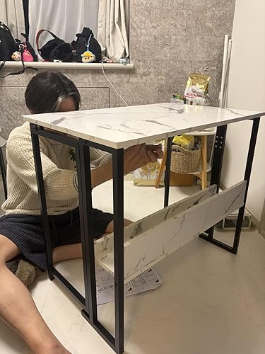 SYALEN テレワークデスク 折りたたみ 幅80cm ナチュラル