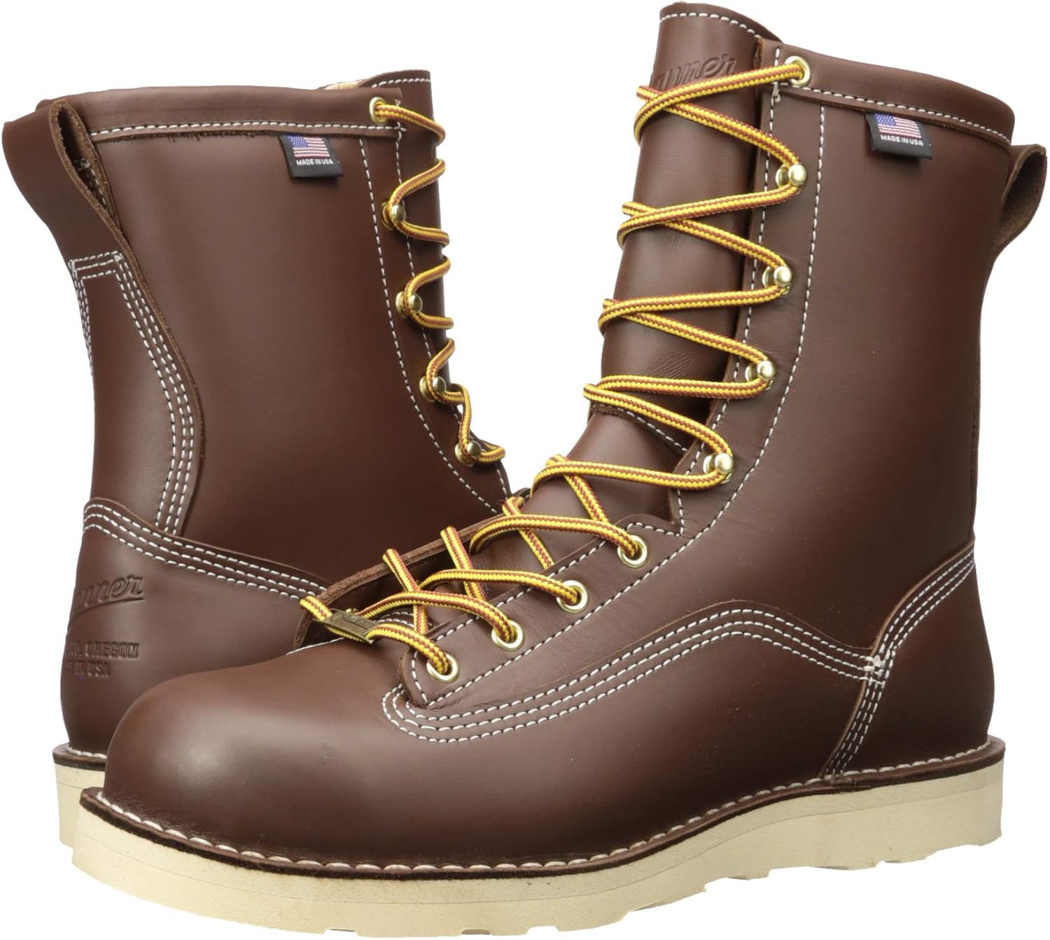 Danner Men's Power Foreman 8" Waterproof Work Boot, Brown - 8.5 D
