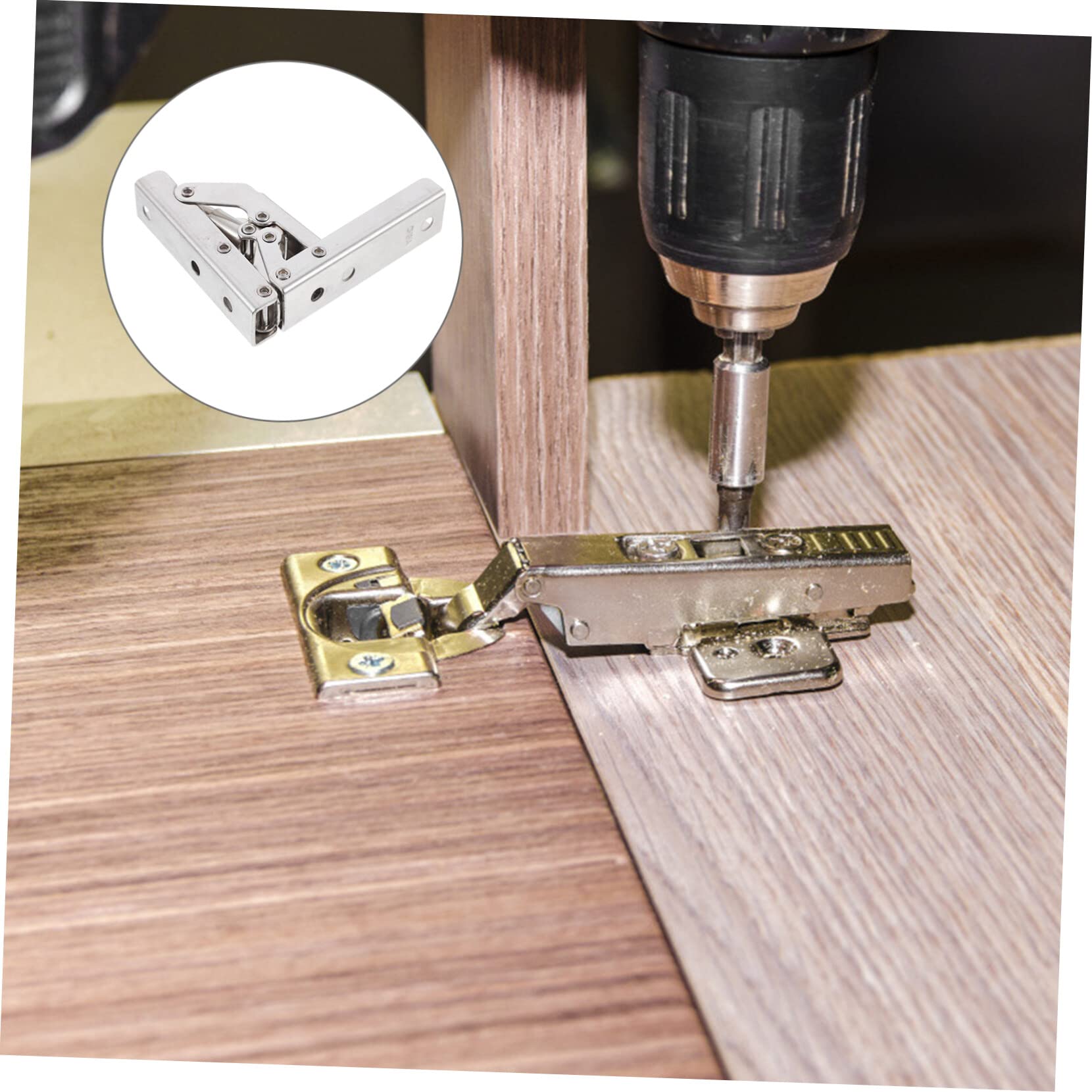 4 Stück 90-Grad-Scharniere, Küchenschrankscharniere, Schwingtürscharniere, robuste Scharniere, robuste Türscharniere, flache Türscharniere, 90-Grad-Schwingscharniere, Haustürscharniere, Metal