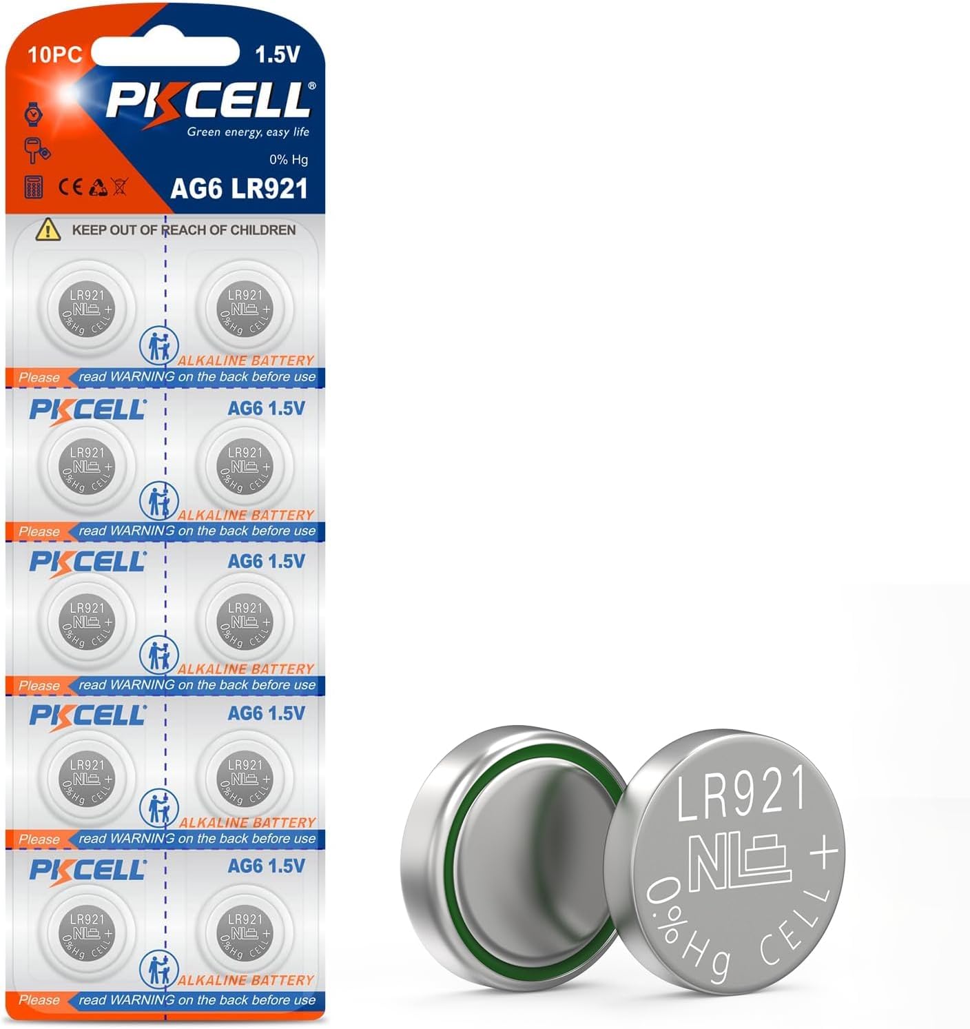 10PCS 1.5V Alkaline Button Cell Batteries AG6 AG6 371A 371 370 SR69 LR920 LR69/171/921 Batteries